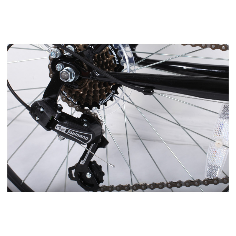 24 Zoll Citybike mit StVZO Zubehör und 21 Gang Shimano Schaltung TMA Schwarz