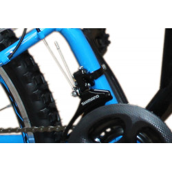 24 Zoll Mountainbike mit Vollfederung, StVZO Zubehör und Shimano Kettenschaltung Blau